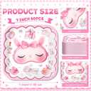 Funnymoom 60 Pcs Pajama Slumber Party Dessert Plates Bulk 7 x 7 Inch Girls Sleepover Paper Plates for Slumber Spa Birthday Party Decor Supplies