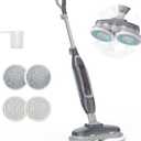 OLIXIS Steam Mop, All-in-One Scrubbing Steam Mops for Floor Cleaning with Rotating Pads, Floor Steamer with 2 LED Lights, 4 Cleaning Modes, Swivel Steering, 16.4 FT Cord, Safe for Hardwood and Tile