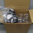 Nitial 50 Pack 5 oz Plastic Jars with Lids Bulk Yogurt Containers with Lids Gift Jars with DIY Craft Twine and Labels Gifts for Birthday Wedding Halloween Christmas Party Favor(Black,Aluminum Lid)