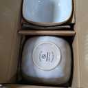 Famiware Dinnerware Sets for 4, Ocean Square 12-Piece Kitchen Plates and Bowls Sets, Reactive Glaze, Microwave and Dishwasher Safe, Scratch Resistant, Cappuccino White