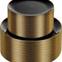 KIRE 100PCS Black and Gold Plates - Black Plastic Plates Disposable with Gold Rim for Halloween Party/Wedding/Birthday Include 50Pcs 10.25inch for Dinner and 50Pcs 7.5inch for Dessert/Salad