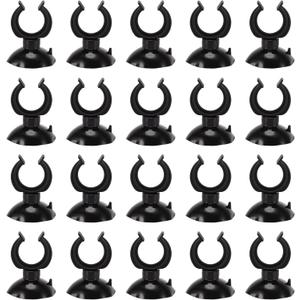 Aquarium Suction Cup, Aquarium Sucker Clip, Suction Cups Airline Tubing Holder, Fish Tank Accessories for Aquarium Fish Tank, Black, 0.67" 20 Pcs 20 Pcs