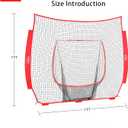 Baseball & Softball Replacement Net (Only Nets, Not Frame) 7-Strand Heavy Duty Knotless Polyester Replacement Baseball Net for Baseball Pitching Hitting and Throwing Practice Fits 7x7FT Size