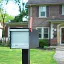Architectural Mailboxes MailMax Heavy Duty, Modern Steel Metal Post Mounted Mail Box for Outside, Black, Large Curbside Mailbox for Packages with Magnetic Latch