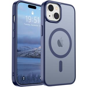 SUPFINE Magnetic for iPhone 15 Case (Compatible with MagSafe) (Military Grade Drop Protection) Slim Translucent Matte Shockproof with Anti-Fingerprint Phone Case, Lavender Gray