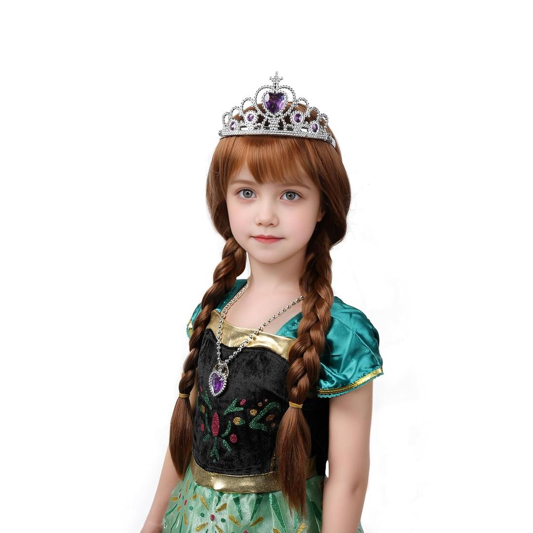 Long Braided Wigs For Kids Brown Braided Wig Girls Halloween Costume Wigs For Kids