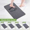 Stone Bath Mat Non-Slip Diatomaceous Earth Shower Mat, Super Absorbent & Quick-Drying Bathroom Floor Mat, Easy-to-Clean Diatomite Bath Stone for Safer, Dryer Steps (23.6" x 15.4", Gray)