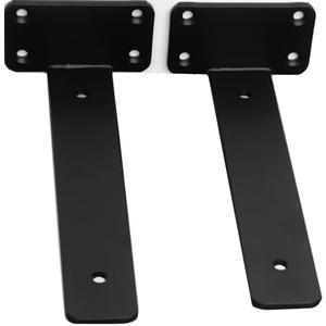 6 Pack - 10 inch Black Hidden L Shelf Bracket (1/5 Inch Thicked) Iron Floating Shelf Brackets Rustic Industrial Metal Brackets for Shelf Support
