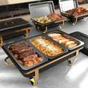 Amhier 9Qt Chafing Dishes for Buffet, 4 Pack, Black
Multi-Size Food Pans, Maifanite Coating, Resisting Scratches & Stains, Foldable Frame, Stainless Steel, For Parties, Weddings