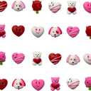24 PCS Valentines Day Mochi Squishy Toys Squishies for Kids School Class Classroom Valentines Day Cards Gifts Prizes Party Favors