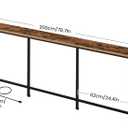 CHOEZON 78.7'' Narrow Console Table with Power Outlet 7.1" Skinny Sofa Table, Long Behind Couch Table with Charging Station, Entryway Table for Hallway, Living Room Rustic Brown and Black TXG20UBF, 78.7*7.1*32.3in