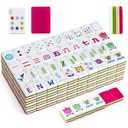 Ikowo American Mahjong Tile Set(4 Layer), 1.2'' Mahjong Tile Set with Carrying Bag, 160 Pink Travel Mahjong Set, 4 All-in-One Rack/Pushers & Accessories, Birthday Gifts for Women Mahjong Enthusiasts