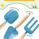 Kids Gardening Set Toys, Quality Garden Tool Kit for Kids and Toddlers, Includes Two Shovels, Garden hat,Rake, Apron,Gloves, Watering Can, and Tool Bag (Blue)