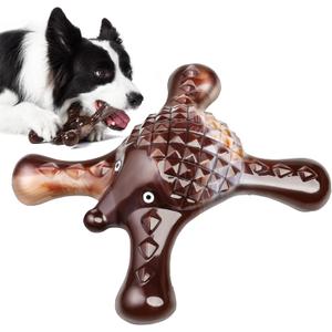 Tough Dog Chew Toy for Aggressive Chewers  Durable Bacon Flavored Nylon Bone for Large Dogs, Fillable Dental Toy for Teething, Indoor Chewing & Crate Training, Boredom Relief Gift (Brown)