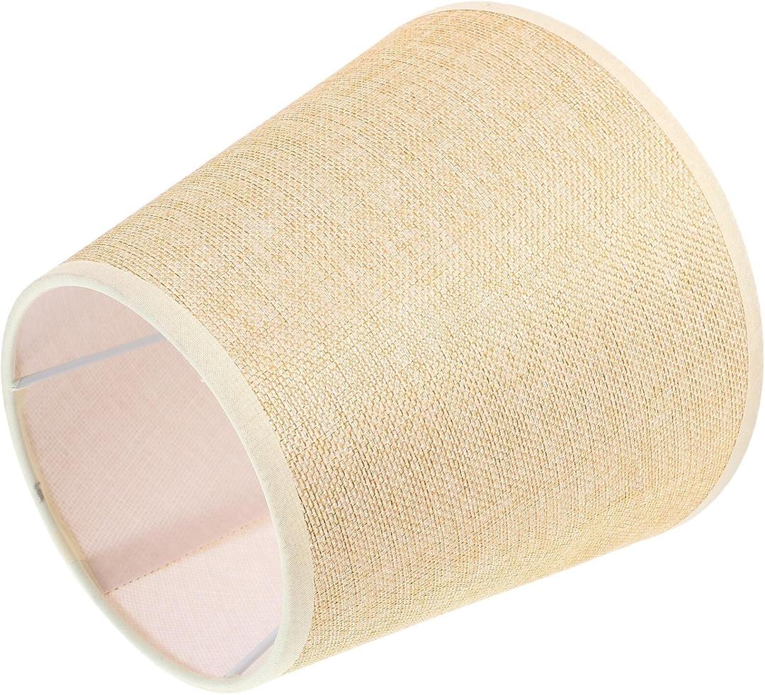 Linen Drum Lamp Shade for Desk and Bedside Lamps Simple Fabric Cover in Beige Replacement Accessory for Home Office Use with Easy Installation