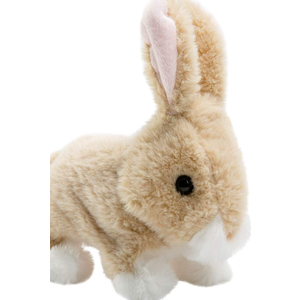 HollyHOME Plush Rabbit Easter Electronic Interactive Toy Jumping,Wiggle Ears,Mouth Moving Bunny Toy 7 Inches Tan Gifts for Kids