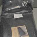 Modern Solid Dark Grey Area Rug / Rug Pad