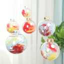 3.15 Inch DIY Craft Christmas Stuffing Balls, 10-Pack Clear Plastic Ornaments, 80mm Clear Plastic Refillable Decorative Balls, Christmas House Decoration, Christmas Tree Decoration,Gold, 80mm