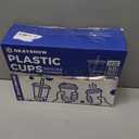 50 Pack 12 oz Disposable Plastic Cups with Lids and Straw, To Go Iced Coffee Cups with Lids - Coffee Bar Essentials, Food Safe&Heavy Duty Clear Plastic Cups for Cold Drinks
