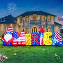 10FT Patriotic Independence Day 4th of July Inflatables Outdoor Decorations, Inflatable American Creative Fonts, Built in LED Lights Blow up Fourth of July Decor for Holiday Party Garden Yard Lawn