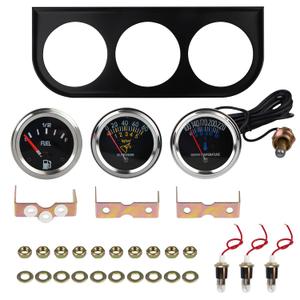 Triple Gauge Kit Water/Fuel/Oil 2'' 52mm DC 12V Mechanical Triple Gauge Set Car Meter Auto Gauge Water Temp Oil Pressure Meter Fuel Meter 3 in 1 Car Meter Auto Gauge Kit