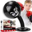 Desktop Punching Bag - Stress Relief, Suction Cup Design for Office Table and Counters, Heavy Duty Stress Relief Ball, Fun Gifts Suitable for All Ages (Black)
