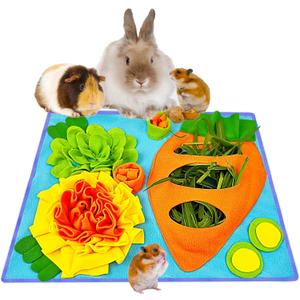Rabbit Hay Feeder Bunny Foraging Mat Interactive Pet Foraging Toy for Bunny Guinea Pig Chinchillas Hamster Ferrets Small Animals