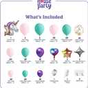 HOUSE OF PARTY Unicorn Balloons Arch Kit| Pink, Purple & Gold Confetti Balloon | Latex Balloons for Birthday, Photo Booth, Bridal Shower Party Decorations