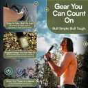 Portable Camping Shower Pump Rechargeable High Pressure Kit with 90 Min Battery, 3.9 Gal Collapsible Bucket, Dual Heads for Shower & Cleaning, Shower Head Holder & Carry Bag Essential Camping Kit