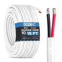 Iron Forge Cable 10 Gauge Marine Wire - 15 Foot, 10 AWG Cable for Boat Wiring, 10/2 Tinned Copper Duplex Marine Grade Outdoor Electric Wire for Boat, Dock, RV, Solar, and Automotive