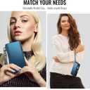 Defencase Compatible with iPhone 17 Pro Case Wallet with RFID Blocking Card Holder for Women Men, Fashion PU Leather Magnetic Snap Flip Zipper Strap Wallet Phone Case for iPhone 17 Pro 6.3", Dark Blue