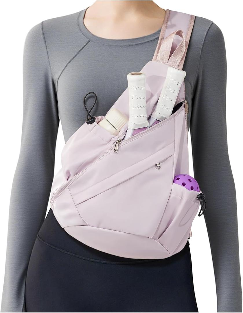 Pickleball Bag for Women Men, Crossbody Sling Bags Pickleball Paddle Bag Should Chest Bags Backpack, Large