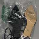 SAMMITOP Black Kitten Heels for Women Closed Pointed Toe Ankle Strap Slingback Heels Low Heel Pumps Shoes Dressy Patent Leather 1.5 Inch Size 10