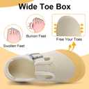 Womens Slippers Barefoot Bedroom House Shoes for Women Wide Non-slip Diabetic Orthopedic Neuropathy Swollen Bunions Arthritis Edema Indoor Outdoor Slippers, 9 (Beige)