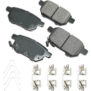 Akebono Brake Pads, ProACT, Rear, compatible with Pontiac Vibe 2009-10 / Toyota MC Platform 2009-20, Set of 4
