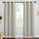 NICETOWN Kitchen 78 inches Long Curtains for Decoration, Natural, 2 Panels, 42 inches Wide, Thermal Insulated Grommet Room Darkening Draperies/Panels for Laundry