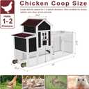 Chicken Coops for 1-2 Chickens with Wheels, Outdoor Wooden Hen House with Nesting Box, Large Rabbit Hutch, Outside Poultry House, Wire Fence Run Cages, Weatherproof for Backyard(Black)