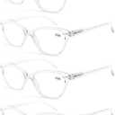 Reading Glasses Women Blue Light Blocking Lightweight Readers Anti Blue Ray Cheaters Glasses Spring Hinges 4 Pack 1.25 x