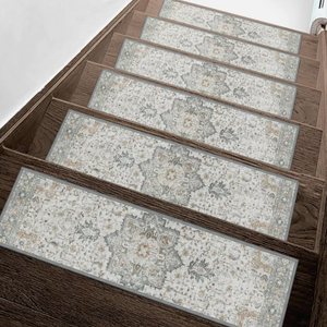 Stair Treads Non Slip 15PCS 8"x30" Stair Treads for Wooden Steps, Rubber Backing Stair Runner Washable Carpet Stairs Treads, Indoor Safety Stair Runners for Kids Elders Dogs