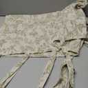 Kitchen Tie Up Valance Curtain Linen Floral Farmhouse Valance for Living Room Bathroom Bedroom Country Valances Window Treatments Small Cafe Curtian 18 Inch Rod Pocket 1 Panel Green on Beige