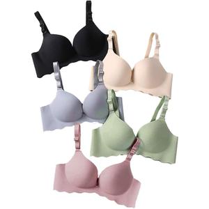 Pack of 5,Women Comfort No Wire Bras Seamless No Show Bra Pack (36B, Mkl-mix2)