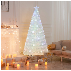 LED Snowflake Decor Pre-Lit Fiber Optic Christmas Tree - 180cm