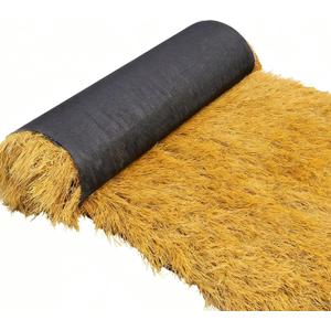 XLX TURF Artificial Thatch Grass for Tiki Bar Hawaiian Party Decorations - Fireproof Fake Hay Carpet for Country Cowboy Birthday Background - Duck Blind Grass Straw Roofing 35" x6.5'