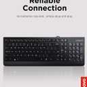 Lenovo 300 USB Keyboard, Wired, Adjustable Tilt, Ergonomic, Windows 7/8/10, GX30M39655, Black