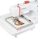 PooLin EOC06 Embroidery Machine,11"x7.9",7.9"x7.9",5.5"x5.5" Embroidery Area,Computerized Embroidery Machine for Beginners Gifts,7" Touchscreen,200 Built-in Designs,USB & Wireless