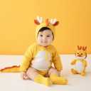 Newborn Photography Props Dragon Style Photo Posing Outfits,(Fits for 13-17 Lbs Baby) Crochet Knitted Romper and Hat,Newborn Photography Accessories for Posing (Costume+Hat,Yellow)