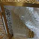 TRIROCKS Set of 2 Decorative Candle Lanterns 12/16.5'' H Candle Holder Gold