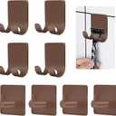 CGBE Razor Holder for Shower, 4 Packs Shaver Holder and Hooks, Self Adhesive Wall Mounts for Bathroom, Damage Free - Brown