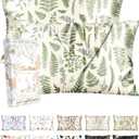 2 Pack Silk Pillowcase - 20x36 Inch King Size Silk Pillow Case with Hidden Zipper for Women Lady Smooth Soft Breathable Cute Design Pillowcase for Hair and Skin, Green Leaf
