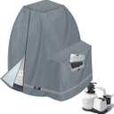 XCZ Sand Filter Pump Cover  Fits Most 12-16 Inch Sand Filters, Heavy-Duty Oxford Fabric, Waterproof & UV-Resistant, All-Season Protection, Cover Only, Gray (Grey)